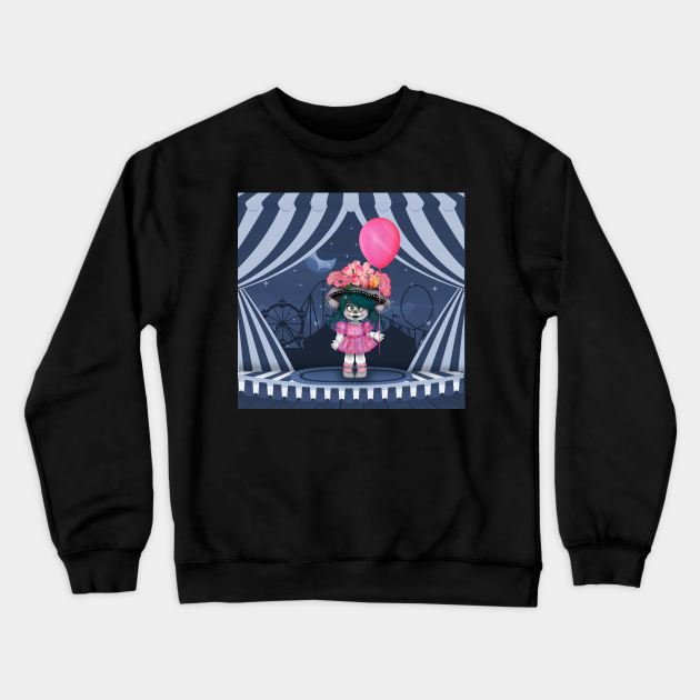 Skeleton girl and balloon Crewneck Sweatshirt by Paciana Peroni